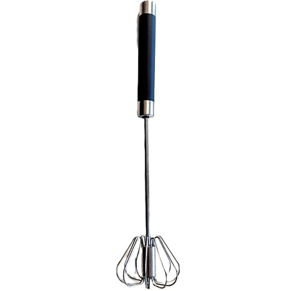 Professional-Grade Semi-Automatic 14" Stainless Steel Rotating Egg Whisk Blender - Picture 1 of 8